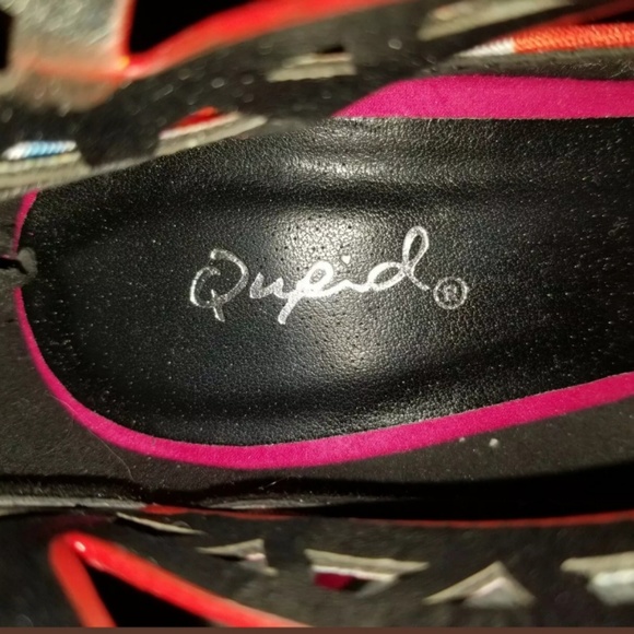 6.5M Lace-up Peep Toe High Heels w/ Zipper - Picture 6 of 7